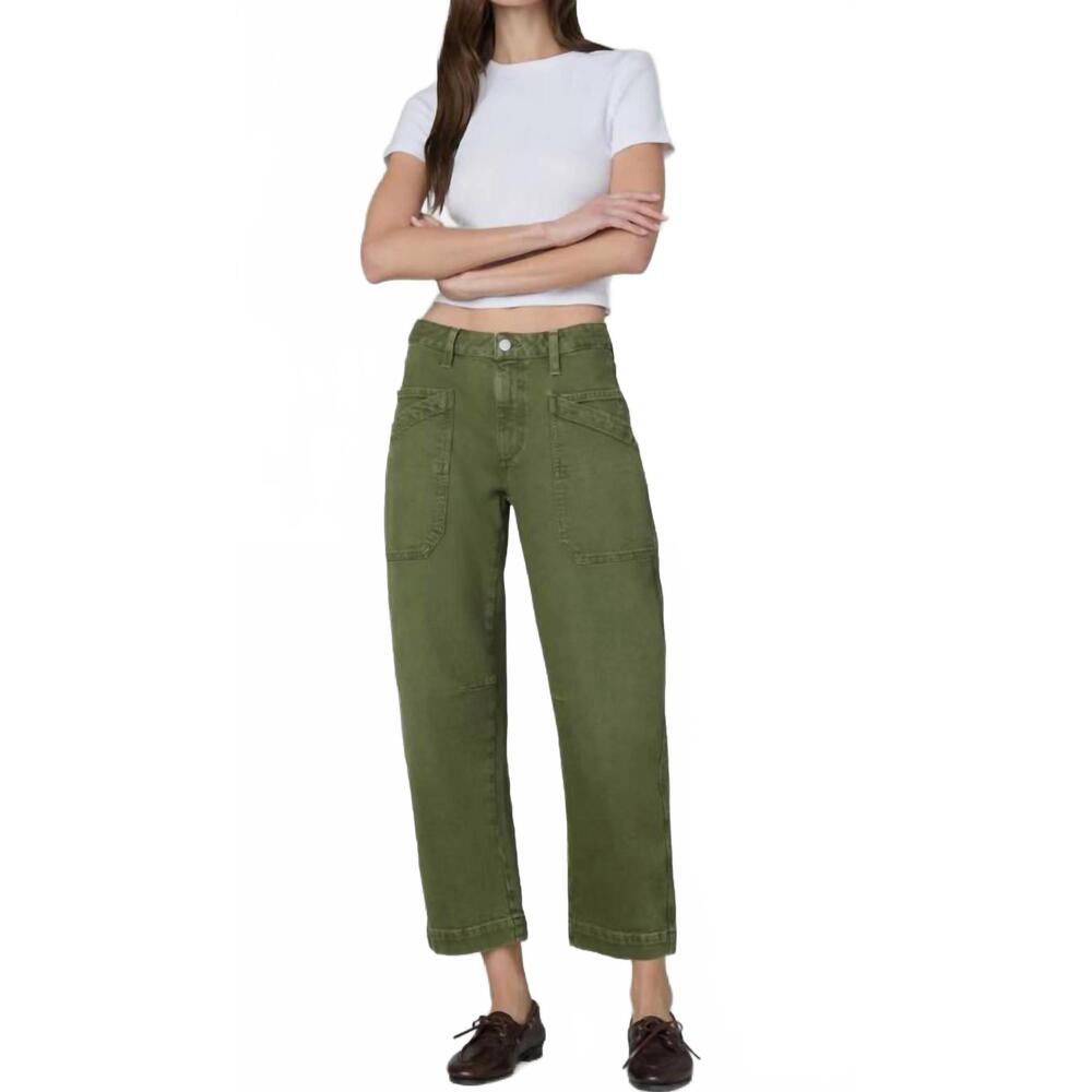 NEW JOE'S JEANS double pocket barrel jeans in winter moss